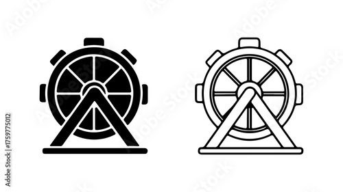 Ferris wheel icon set with transparent background
