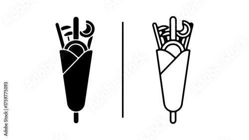 Doner kebab icon with transparent background
