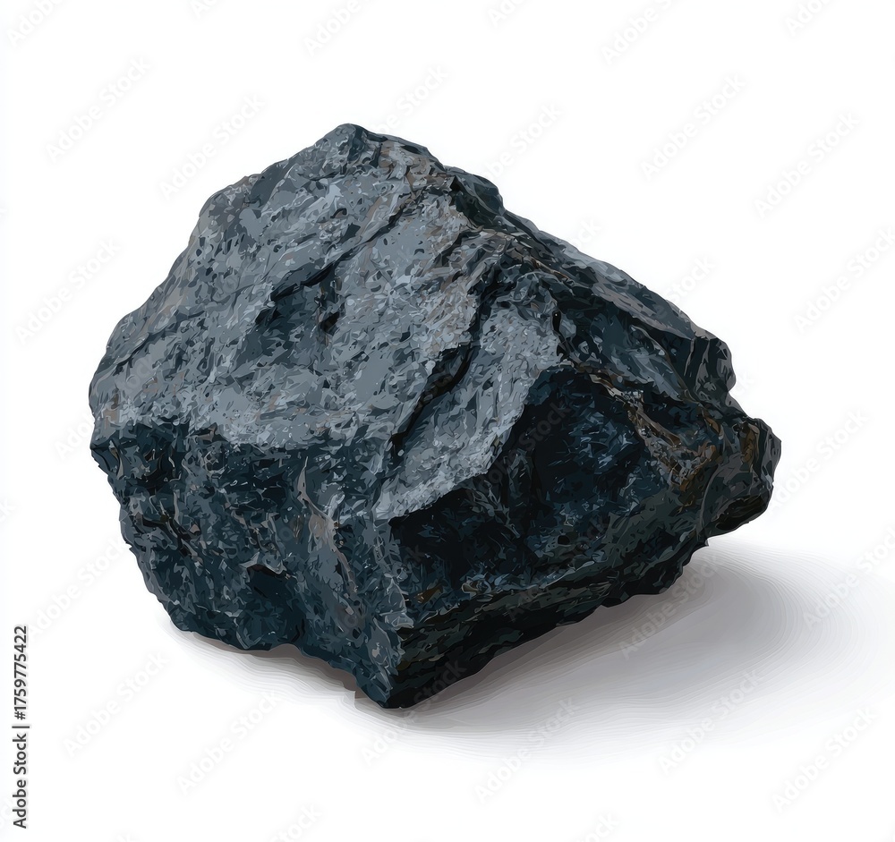 Obraz premium Dark, rough, coal specimen