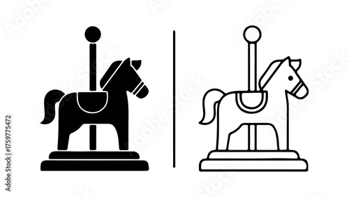 Carousel horses with transparent background