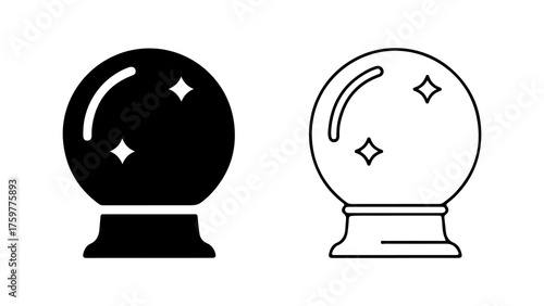 Crystal ball icon with transparent background