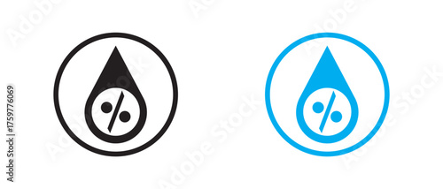humidity icons isolated on white background. Water Temperature Indicator humidity icons.