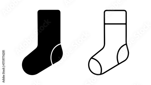 Sock outline and solid fill with transparent background