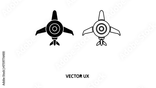 Spaceship icons with transparent background