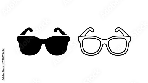 Sunglasses and eyeglasses with transparent background