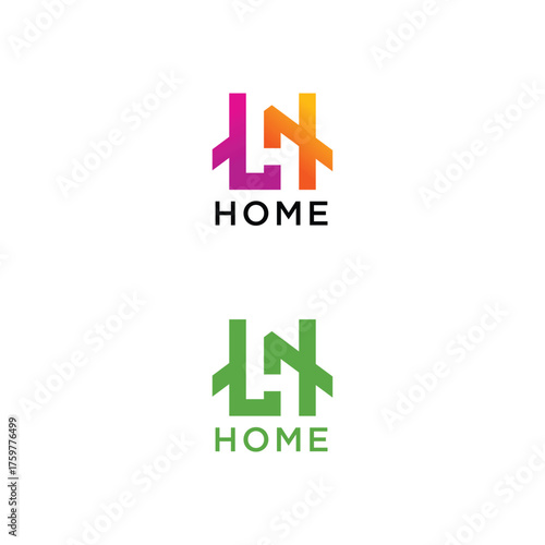 House Logo Letter H Line. Usable for Business, Architecture, Real Estate, Construction and Building Logos. Flat Vector Logo Design Template Element.
