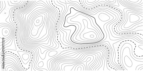 Topographic map background geographic line map with elevation assignments. Geographic mountain relief diagram line wave carve pattern 