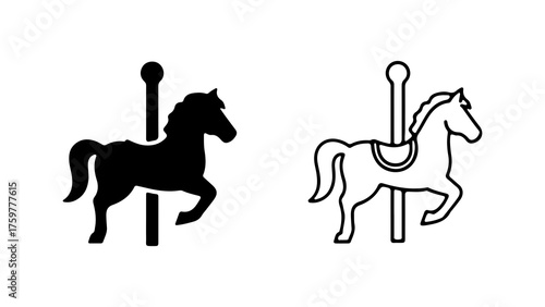 Carousel horse icon with transparent background