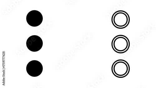 Black circles and rings with transparent background