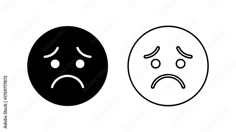Fototapeta premium Sad face icons with transparent background