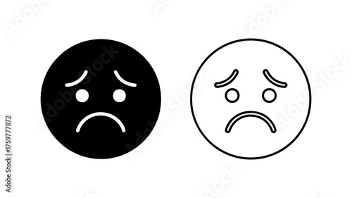 Sad face icons with transparent background