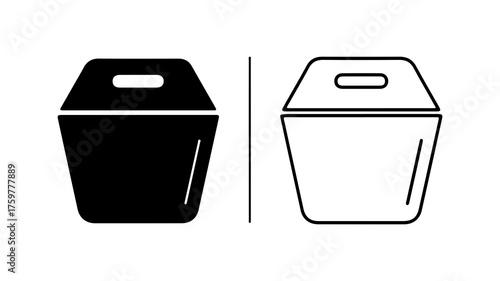 Takeout container outline with transparent background