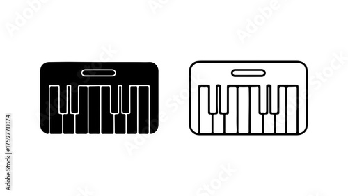 Piano keyboard icon with transparent background
