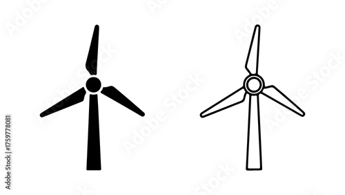 Wind turbine icon with transparent background
