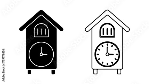 Grandfather clock icon with transparent background