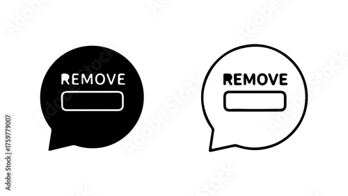 Remove button speech bubble with transparent background
