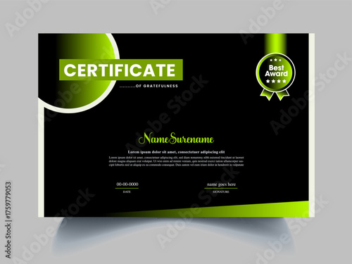 Creative  Award  Professional Certificate Design sample