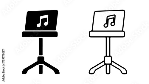 Music stand icon with transparent background
