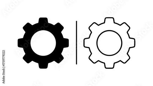 Gears with line separator with transparent background