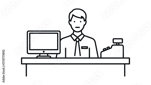 workstation graphic desk illustration vector