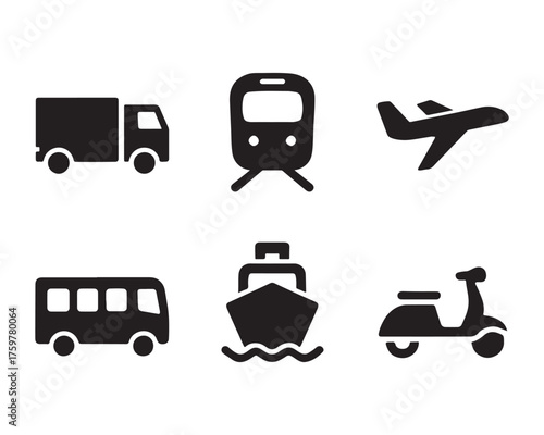 An illustration depicting various modes of transportation in a flat style