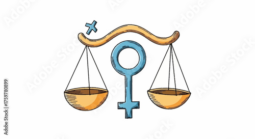 Symbolic Representation of Gender Equality and Justice, Ideal for Advocacy Campaigns and Social Awareness Initiatives on Women's Rights