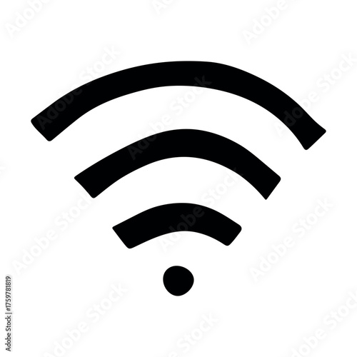 Hand drawn free wifi spot zone sign Public wi-fi area sign Wireless internet clipart in doodle style Single element for print, web, design, decor 3G, 4G, 5G, 6G, IoT