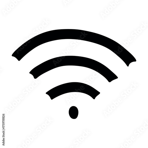 Hand drawn free wifi spot zone sign Public wi-fi area sign Wireless internet clipart in doodle style Single element for print, web, design, decor 3G, 4G, 5G, 6G, IoT