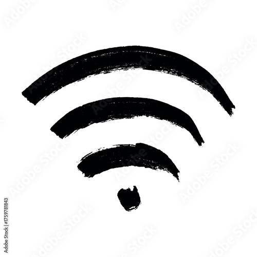 Hand drawn free wifi spot zone sign Public wi-fi area sign Wireless internet clipart in doodle style Single element for print, web, design, decor 3G, 4G, 5G, 6G, IoT