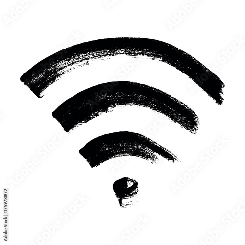 Hand drawn free wifi spot zone sign Public wi-fi area sign Wireless internet clipart in doodle style Single element for print, web, design, decor 3G, 4G, 5G, 6G, IoT