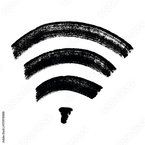 Hand drawn free wifi spot zone sign Public wi-fi area sign Wireless internet clipart in doodle style Single element for print, web, design, decor 3G, 4G, 5G, 6G, IoT