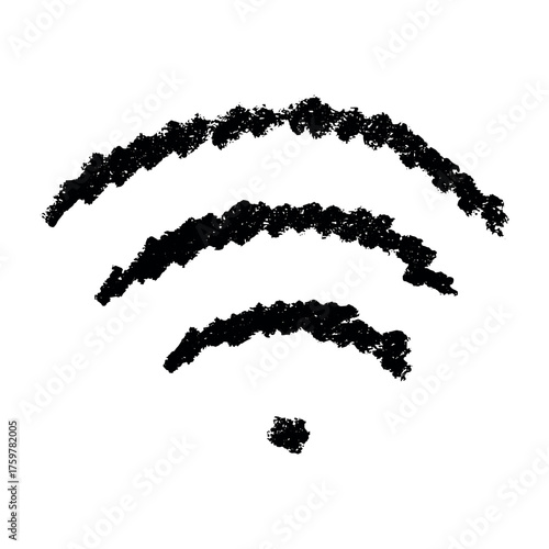 Hand drawn free wifi spot zone sign Public wi-fi area sign Wireless internet clipart in doodle style Single element for print, web, design, decor 3G, 4G, 5G, 6G, IoT