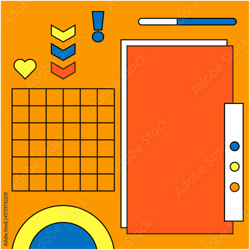Vector Pattern Abstract Geometric Modern Style with Bright Colors and Symmetrical Shapes