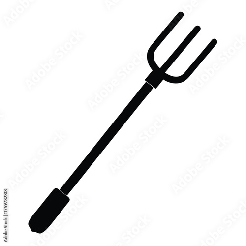 flat vector icon of hand cultivator rake  gardeni