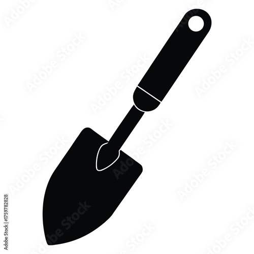 flat vector icon of hand trowel tool  garden equi