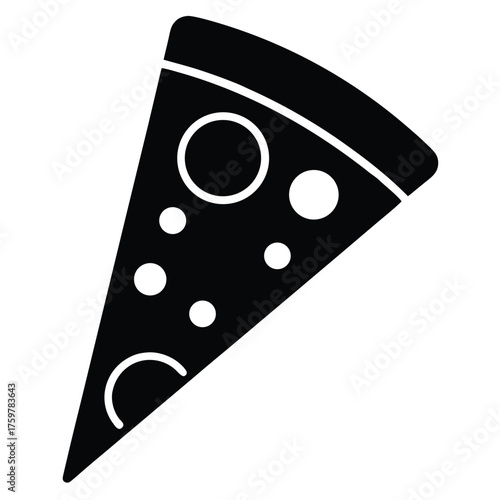 flat vector icon of pizza slice  fast food vector
