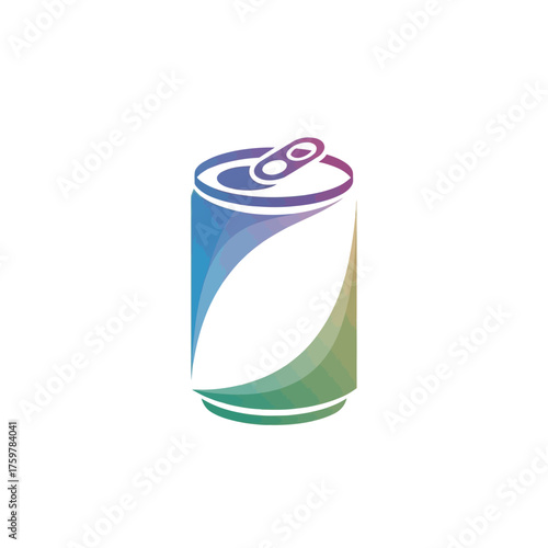 Vibrant Can of Soda Abstract Design with Gradient Colors for Refreshment and Energy