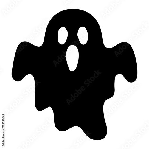 Spooky Halloween Ghost Silhouette Vector Icon