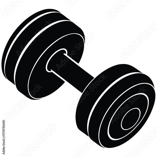 flat vector illustration of a fitness dumbbell wi