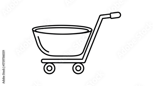 Outline Drawing of a Shopping Cart