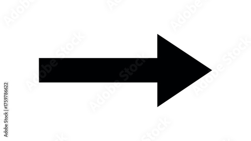 Solid black arrow pointing to the right direction forward