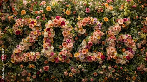Floral numbers 2026 formed by vibrant flowers