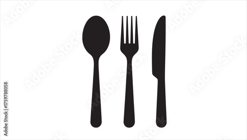 Collection of diverse food and dining utensils and cooking equipment for culinary illustrations and graphic design projects