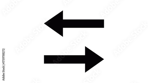 Two black arrows pointing in opposite directions left