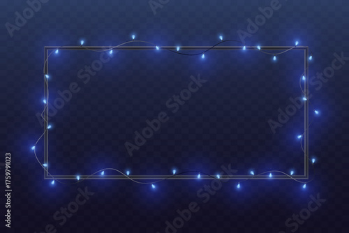 Christmas Garland Frame on Transparent Background