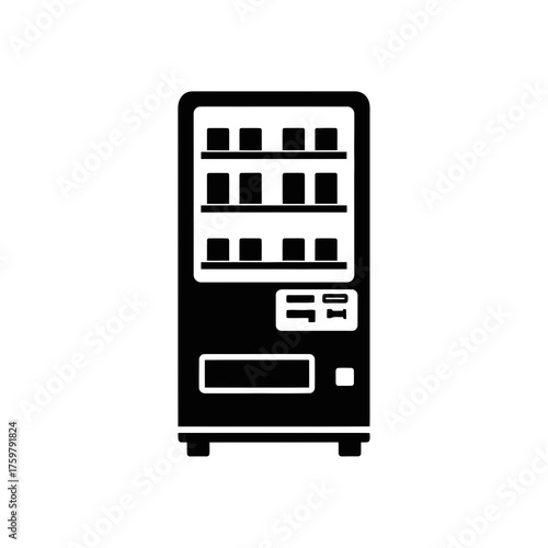 Black and white icon of a modern vending machine