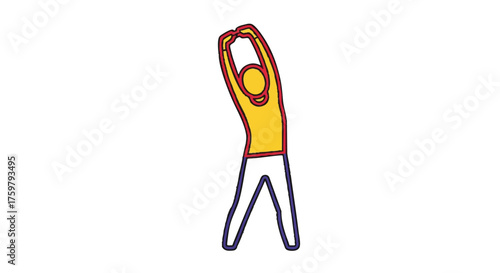 Person stretching outline icon vector