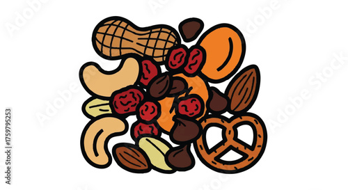 Trail mix outline icon vector