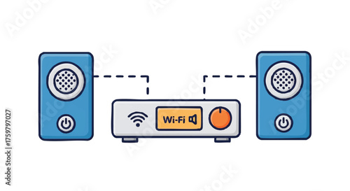 Wireless speaker kit outline icon vector