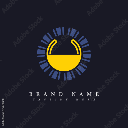 abstract rounded  geometric logo design